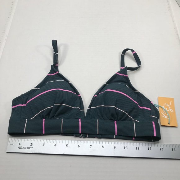 Kona Sol Women's Size Small 4-6 Textured Triangle Bikini Swim Top Indigo New - Picture 9 of 14